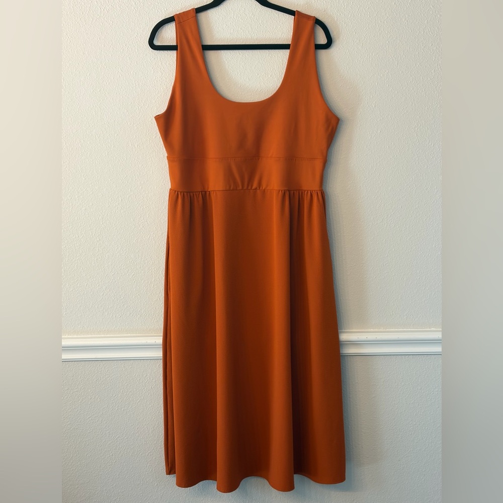 Sporty Orange Sleeveless Dress